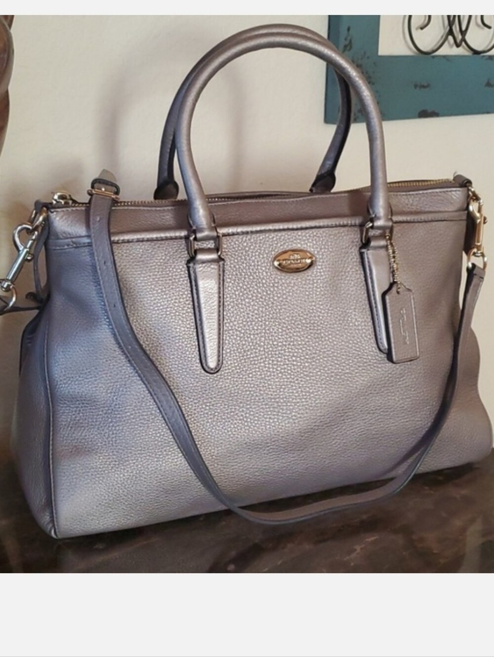Coach metallic Morgan bag